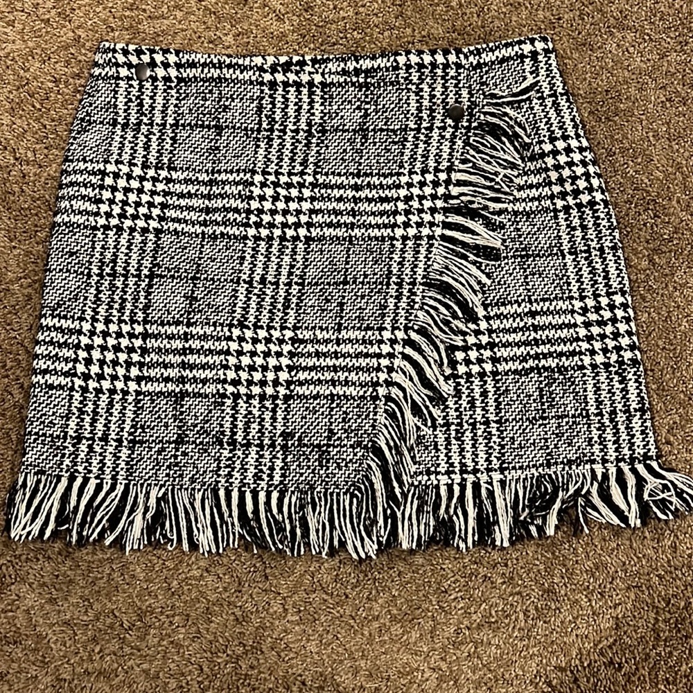 vintage tweed checkered wrap skirt